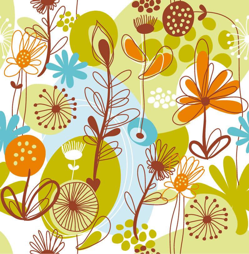 free vector Floral Seamless Pattern